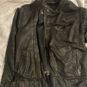 RALPH LAUREN BLACK LABEL BIKER COATED LEATHER